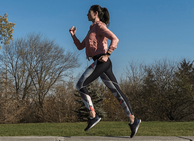 Woman running outdoors
